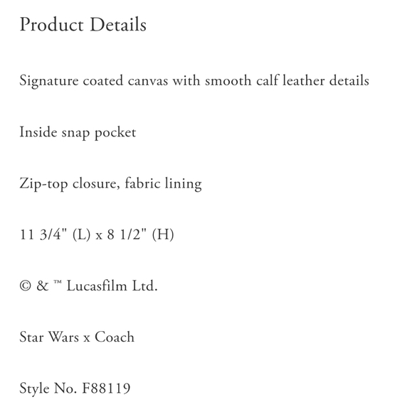 SOLD! Star wars x Coach large pouch NWT - Picture 2 of 8